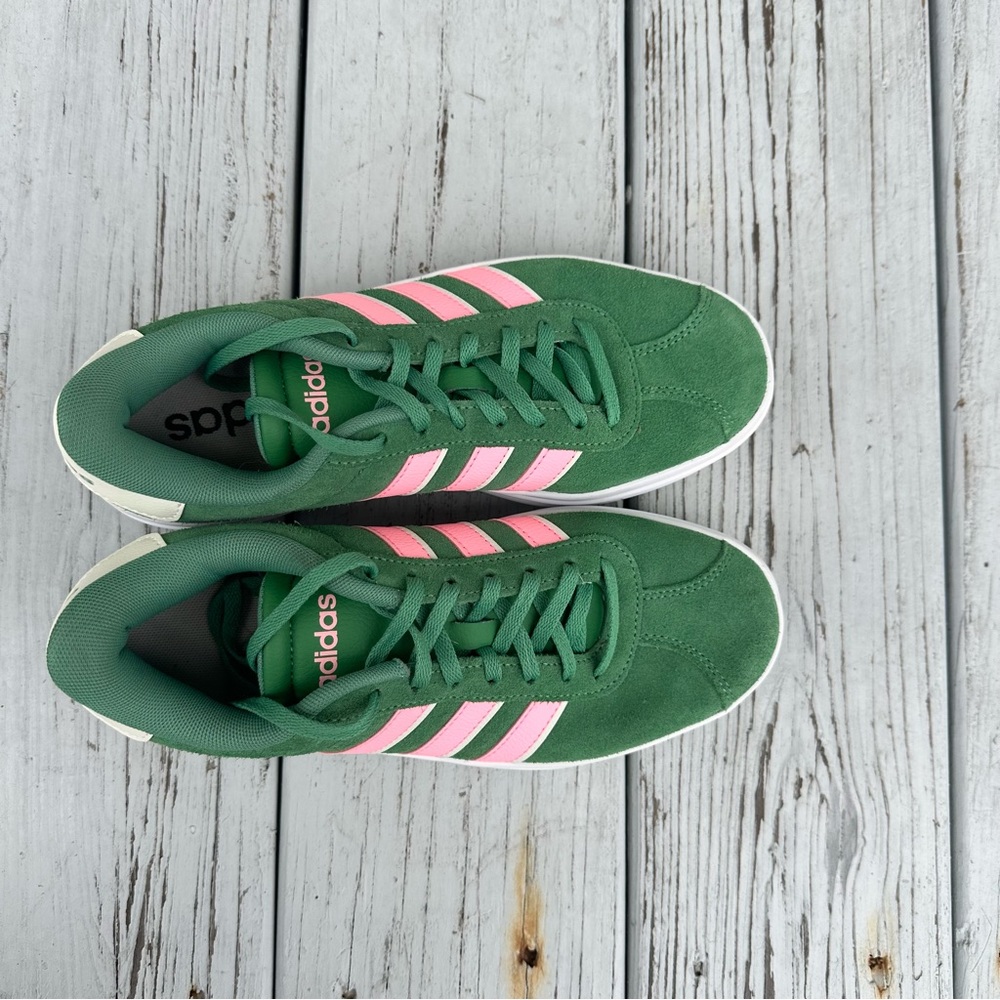 Adidas VL Court Bold Sneaker Pink and Green size 7 - Picture 4 of 10